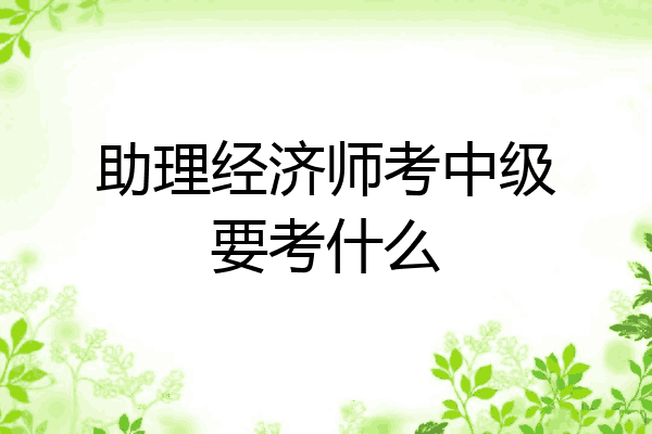助理经济师考中级要考什么