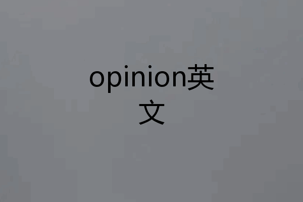 opinion英文