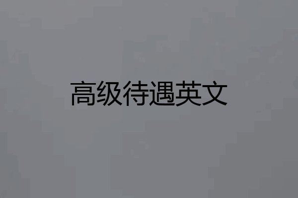 高级待遇英文