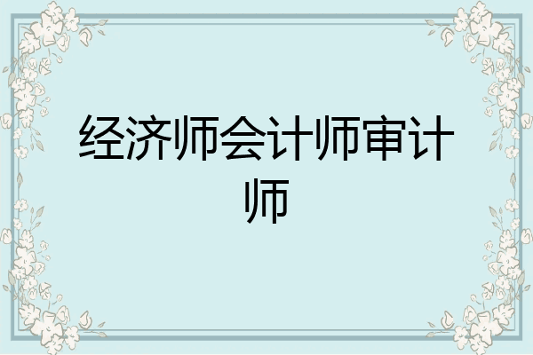 经济师会计师审计师