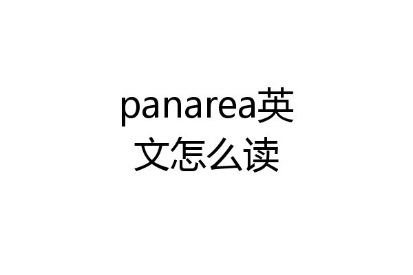 panarea英文怎么读