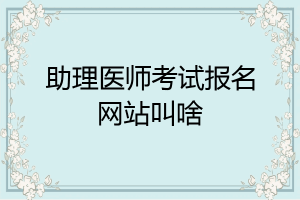 助理医师考试报名网站叫啥
