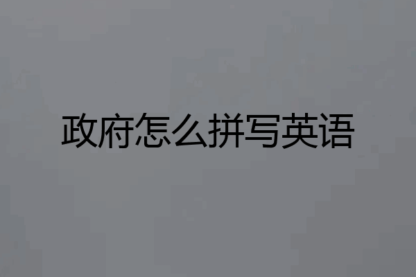 政府怎么拼写英语