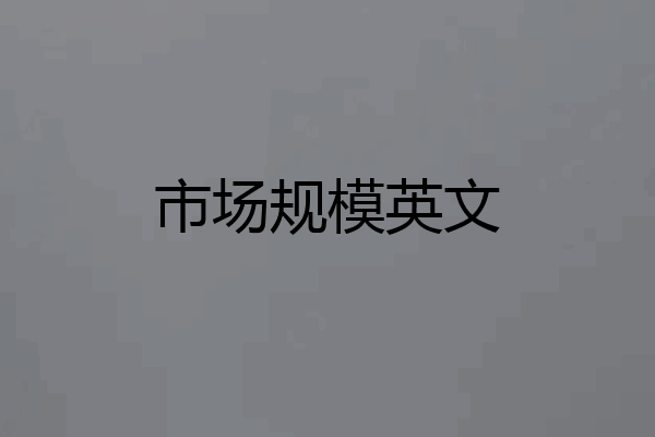 市场规模英文
