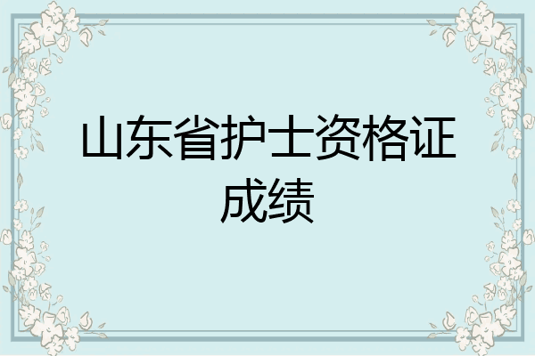 山东省护士资格证成绩