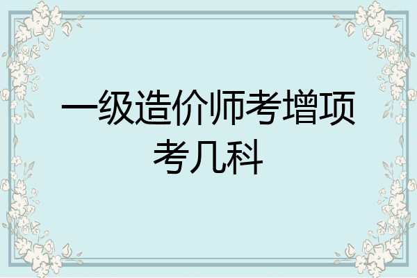 一级造价师考增项考几科