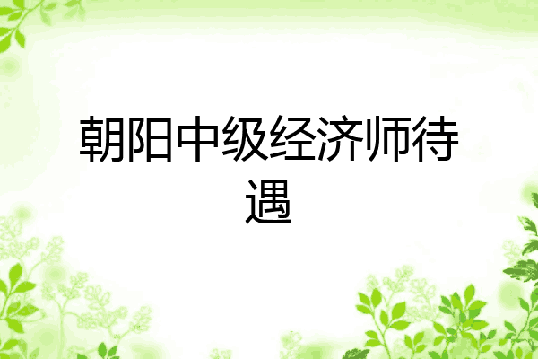 朝阳中级经济师待遇