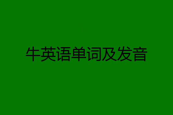 牛英语单词及发音