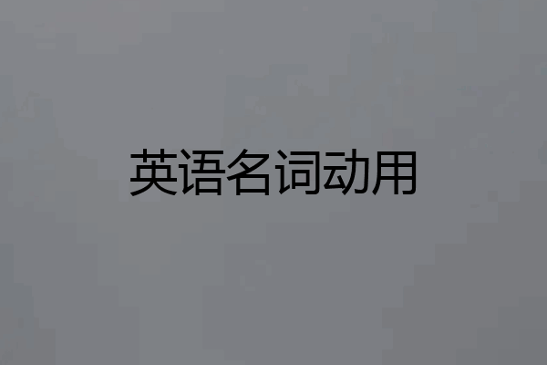 英语名词动用