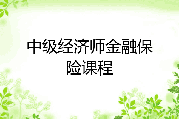 中级经济师金融保险课程