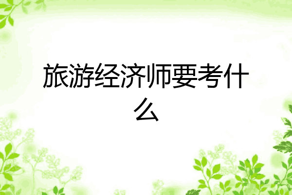旅游经济师要考什么