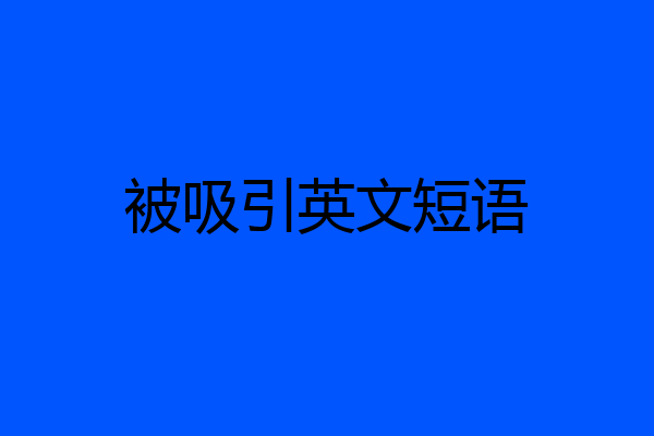 被吸引英文短语