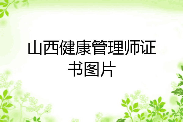 山西健康管理师证书图片
