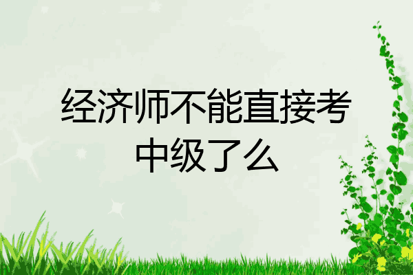 经济师不能直接考中级了么
