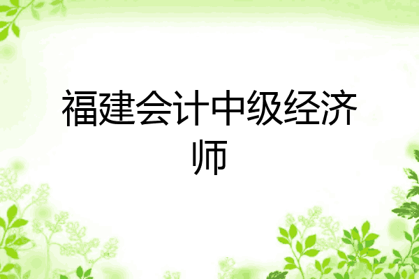 福建会计中级经济师
