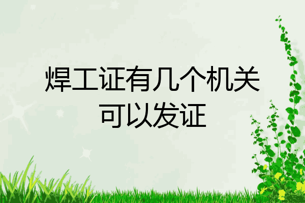 焊工证有几个机关可以发证
