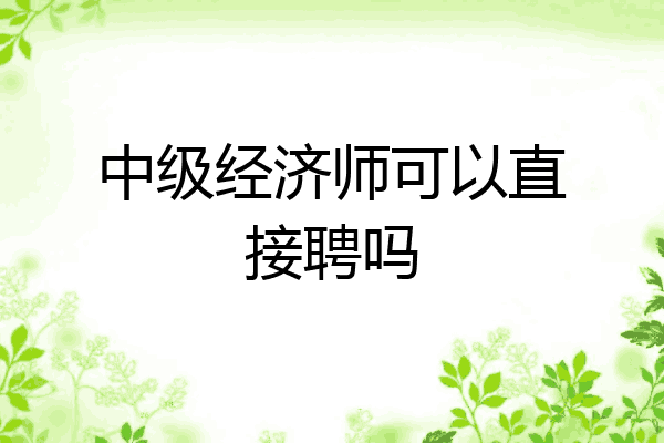 中级经济师可以直接聘吗