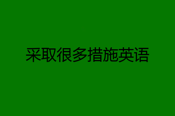 采取很多措施英语