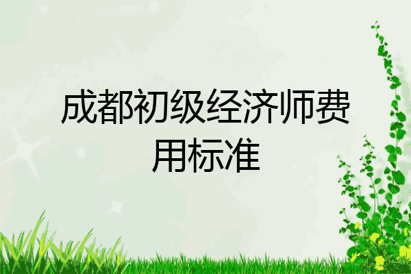成都初级经济师费用标准