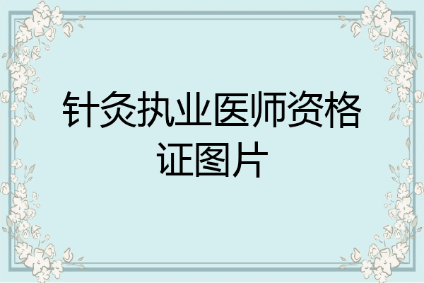 针灸执业医师资格证图片