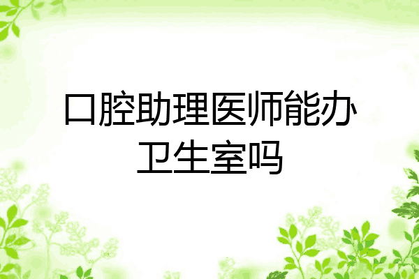 口腔助理医师能办卫生室吗