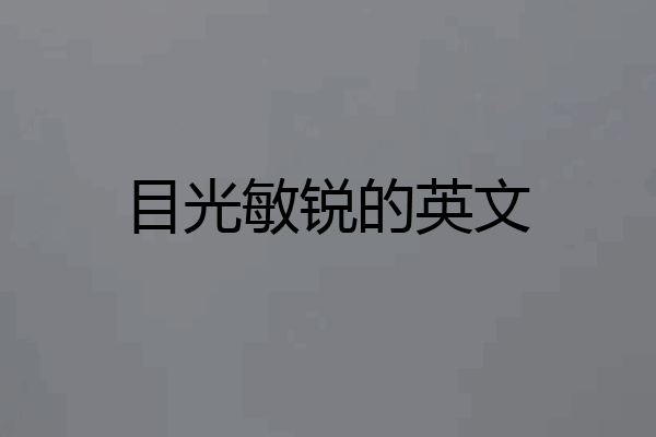 目光敏锐的英文