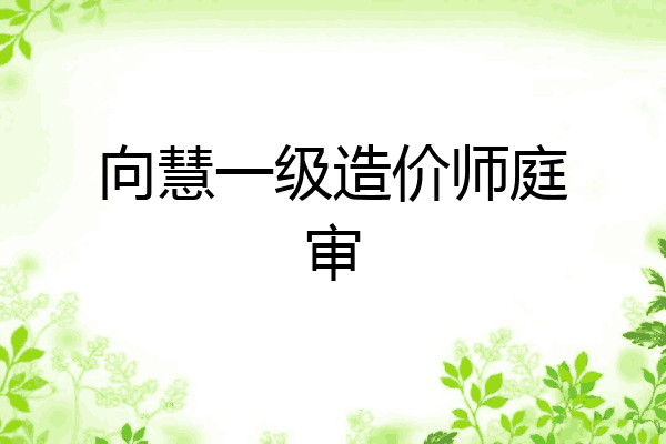 向慧一级造价师庭审