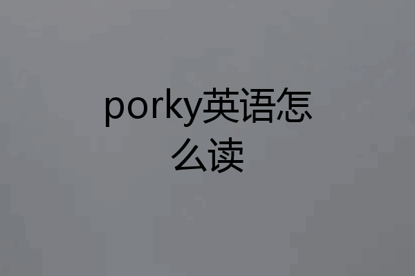 porky英语怎么读