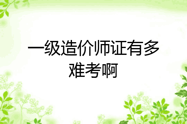一级造价师证有多难考啊