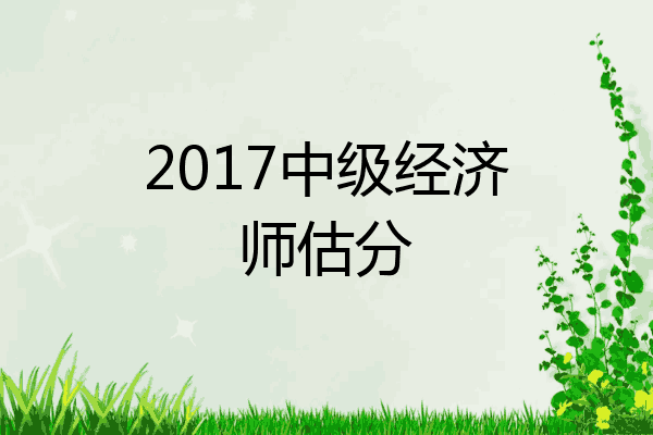 2017中级经济师估分