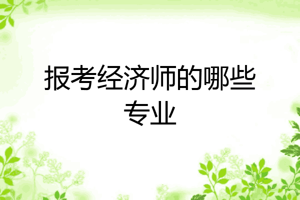 报考经济师的哪些专业
