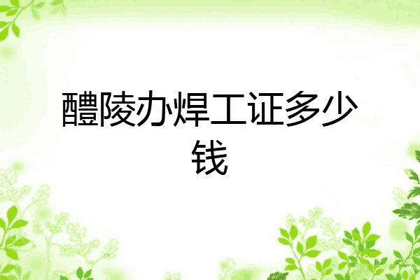 醴陵办焊工证多少钱