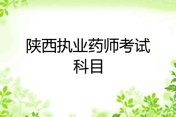 陕西执业药师考试科目