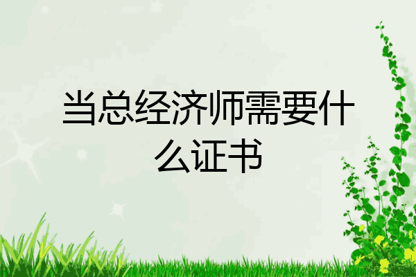 当总经济师需要什么证书