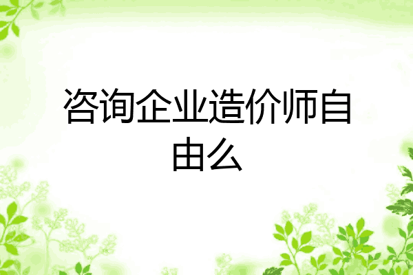 咨询企业造价师自由么