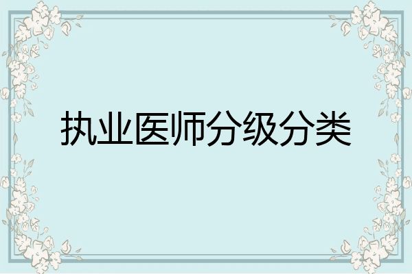 执业医师分级分类