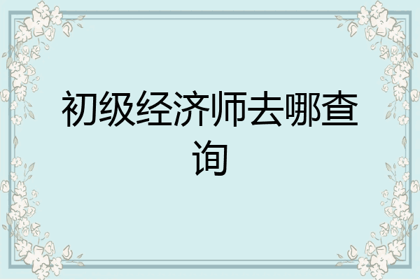 初级经济师去哪查询