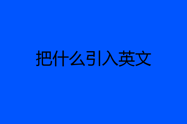 把什么引入英文