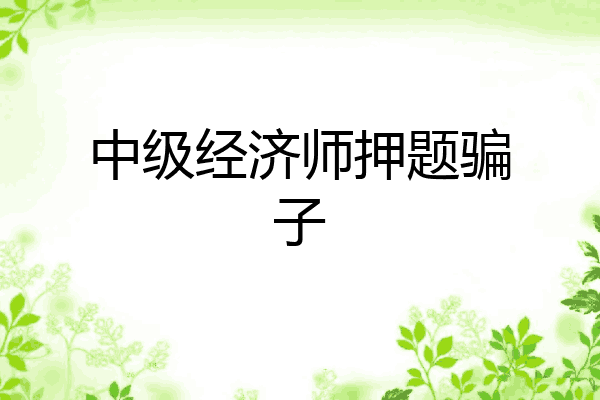 中级经济师押题骗子
