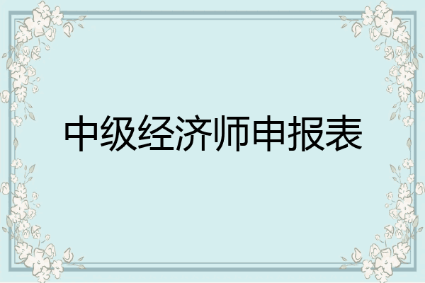中级经济师申报表