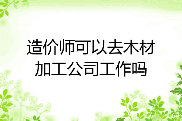 造价师可以去木材加工公司工作吗