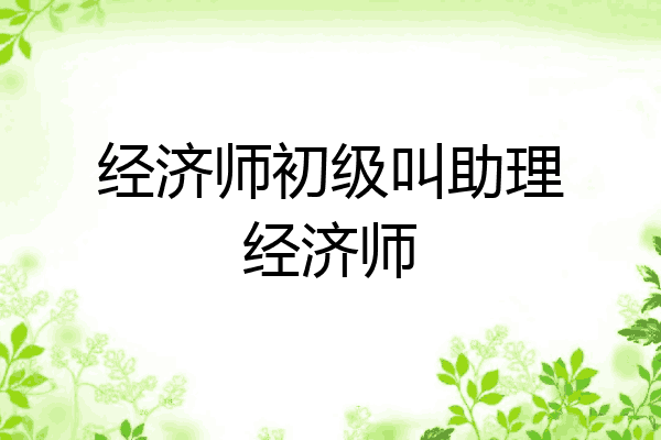 经济师初级叫助理经济师