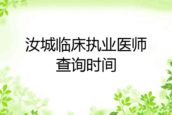 汝城临床执业医师查询时间