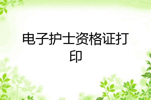 电子护士资格证打印