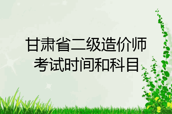 甘肃省二级造价师考试时间和科目