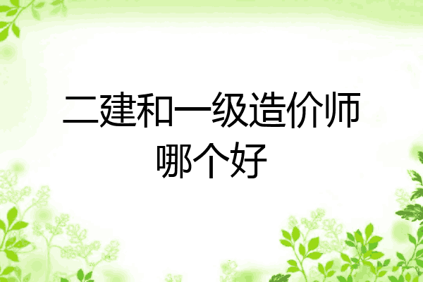 二建和一级造价师哪个好