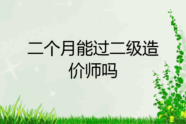 二个月能过二级造价师吗