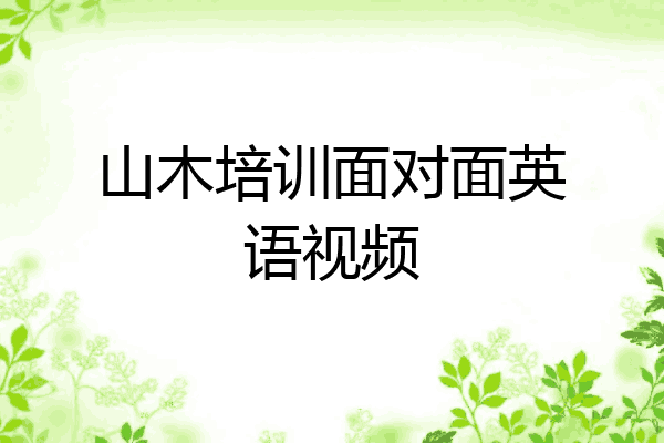 山木培训面对面英语视频
