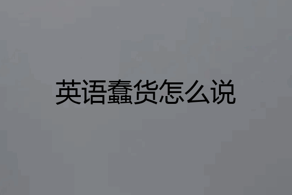 英语蠢货怎么说