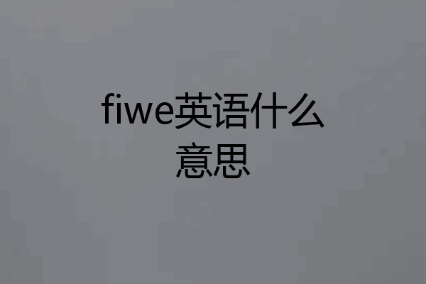 fiwe英语什么意思